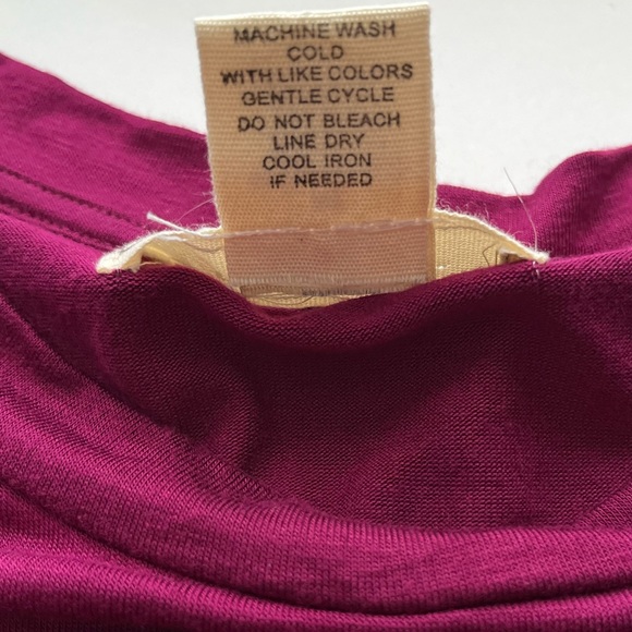 NYLA Women's Rayon Spandex Peplum Magenta Blouse, Size M - Picture 8 of 13